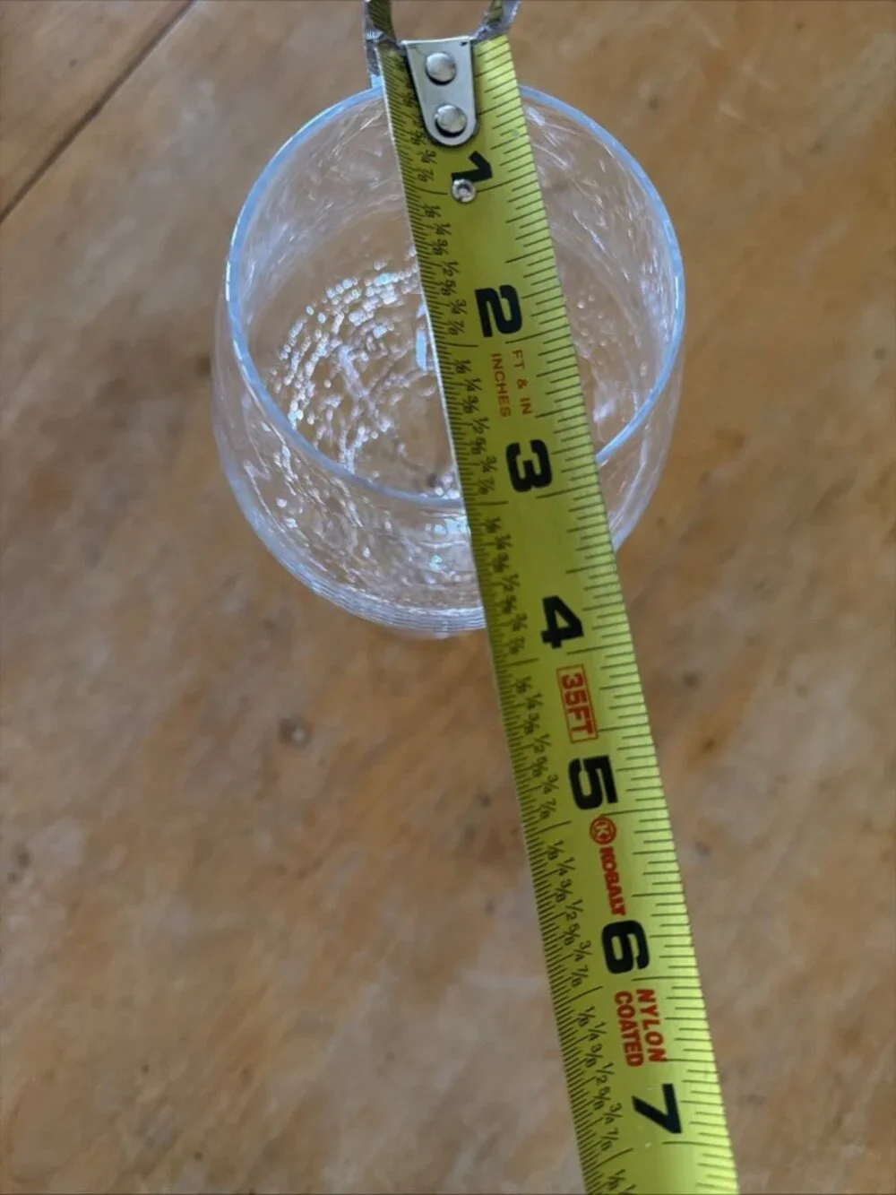 PIER 1 CLEAR CRACKLE ANGLE SLANT RIM White Wine Goblet GLASS 8 3/4”